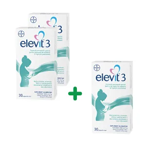Pachet Elevit 3 Multivitamine pentru perioada postnatala si alaptare; 30 capsule; Bayer